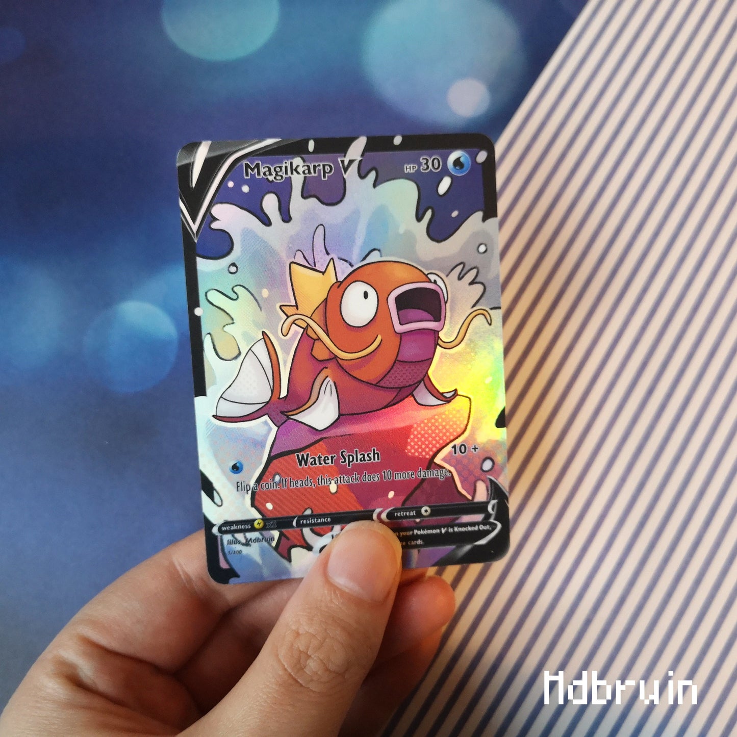 Holo Magikarp / Custom holographic Pokémon card / V card