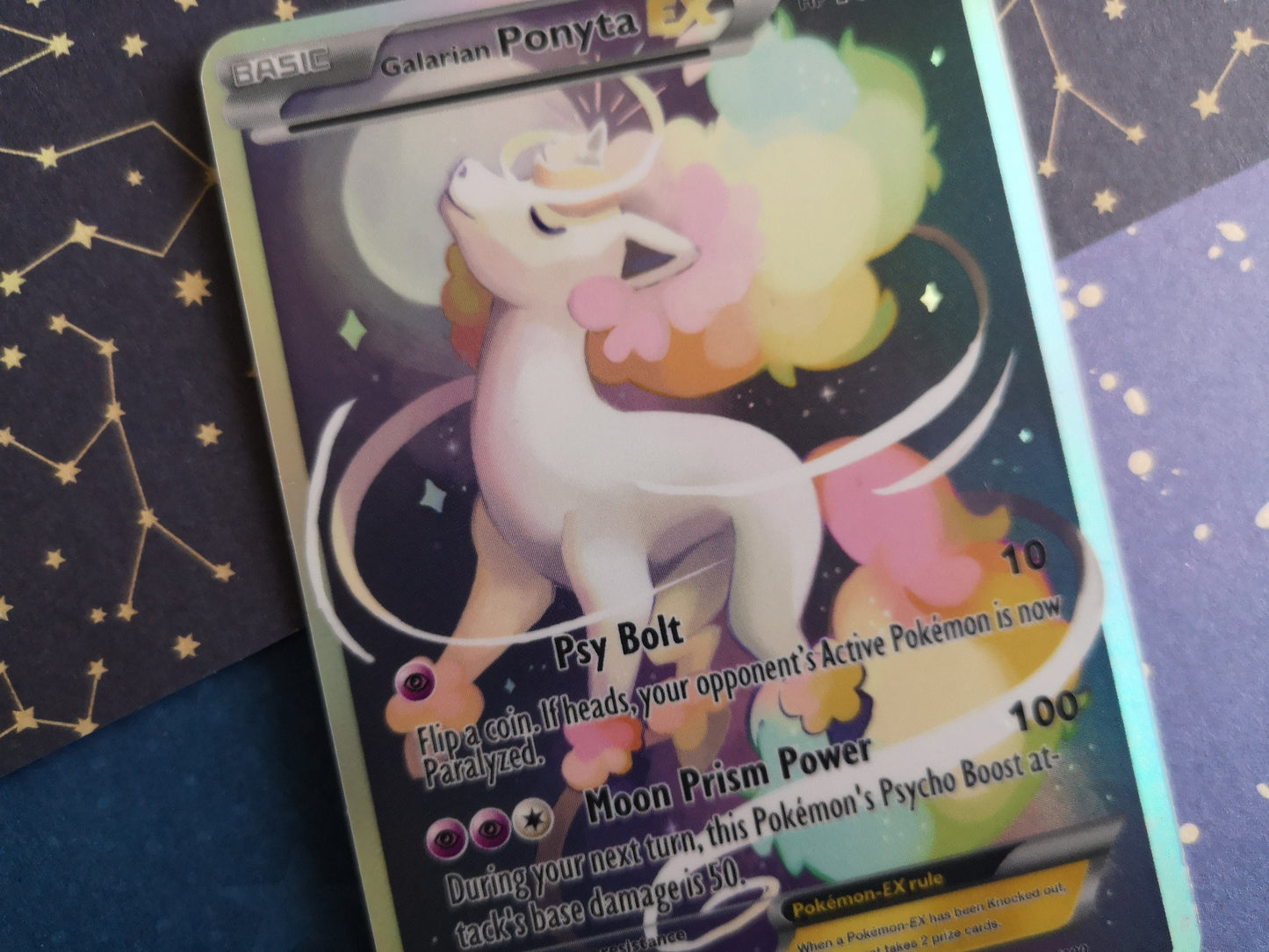 Holo Galarian Ponyta/ Custom holographic Pokémon card / EX card