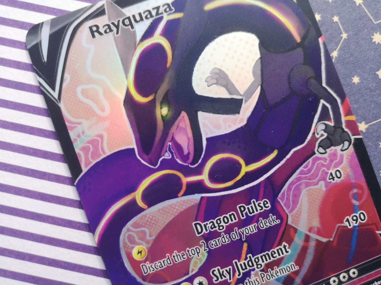 Holo Shiny Rayquaza / Custom holographic Pokémon card / V Card