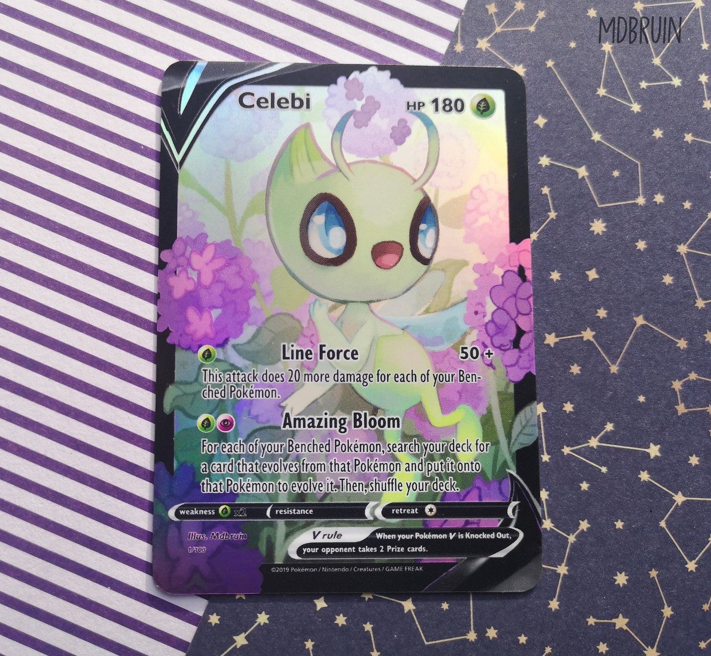 Holo Celebi / Custom holographic Pokémon card / V card