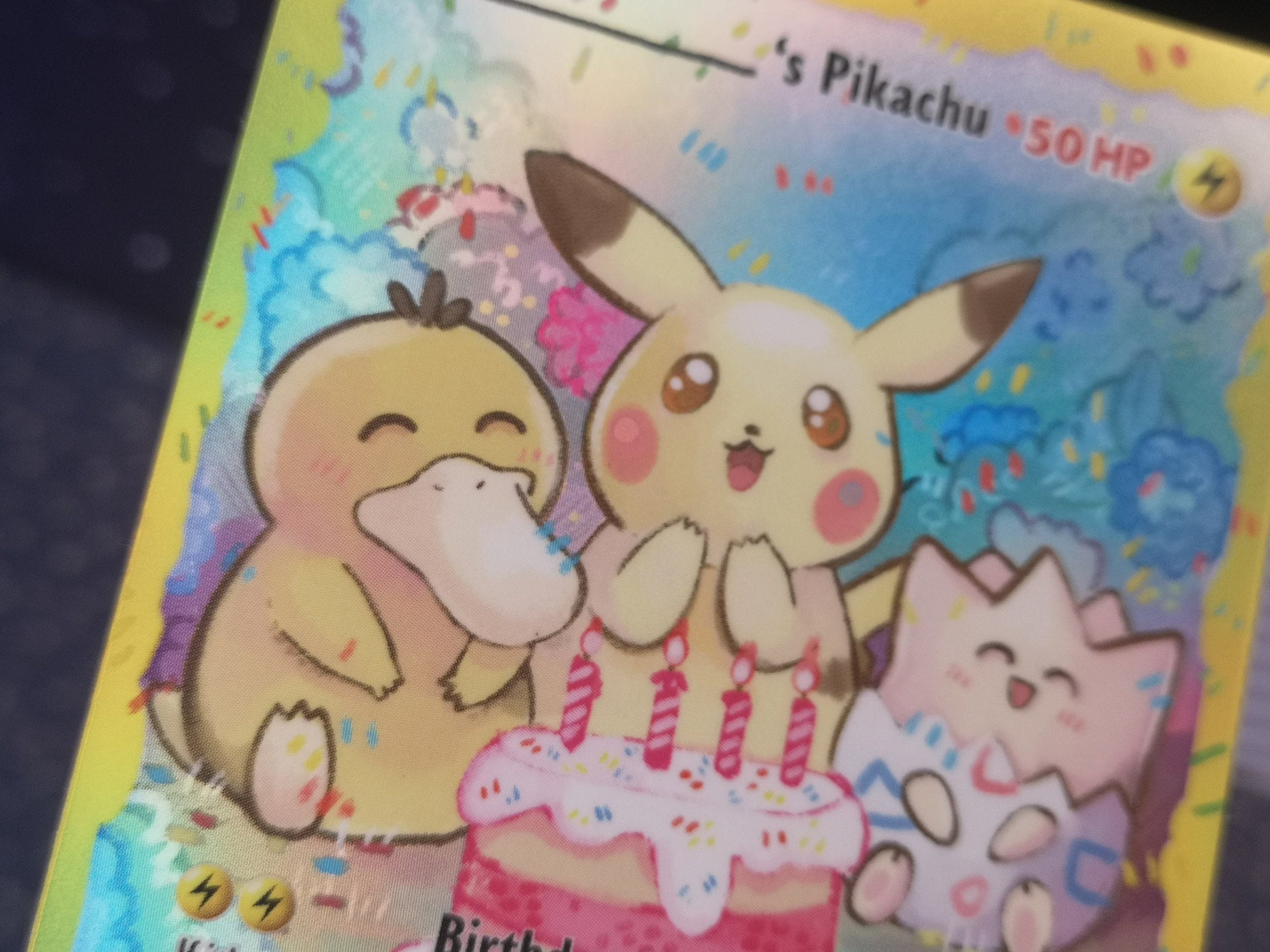 Holo pikachu birthday card / Custom holographic Pokmon card MarinkiArt Holo pikachu birthday card / Custom holographic Pokmon card MarinkiArt