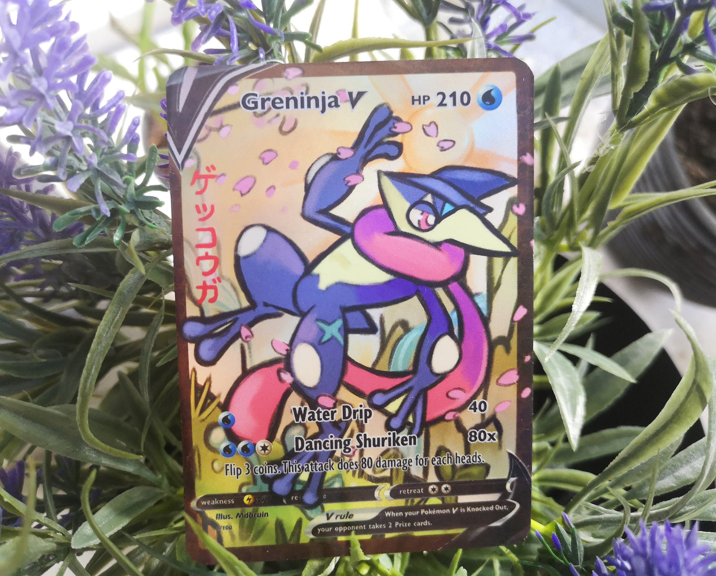 Holo Greninja / Custom holographic Pokémon card / Vcard / okami style