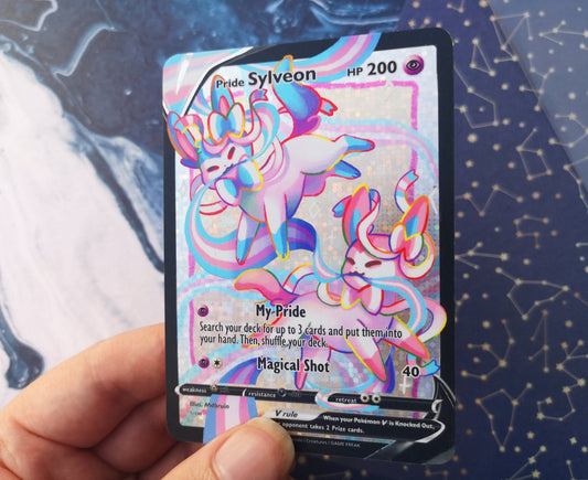 Holo Pride Sylveon / Custom holographic Pokémon card / V card