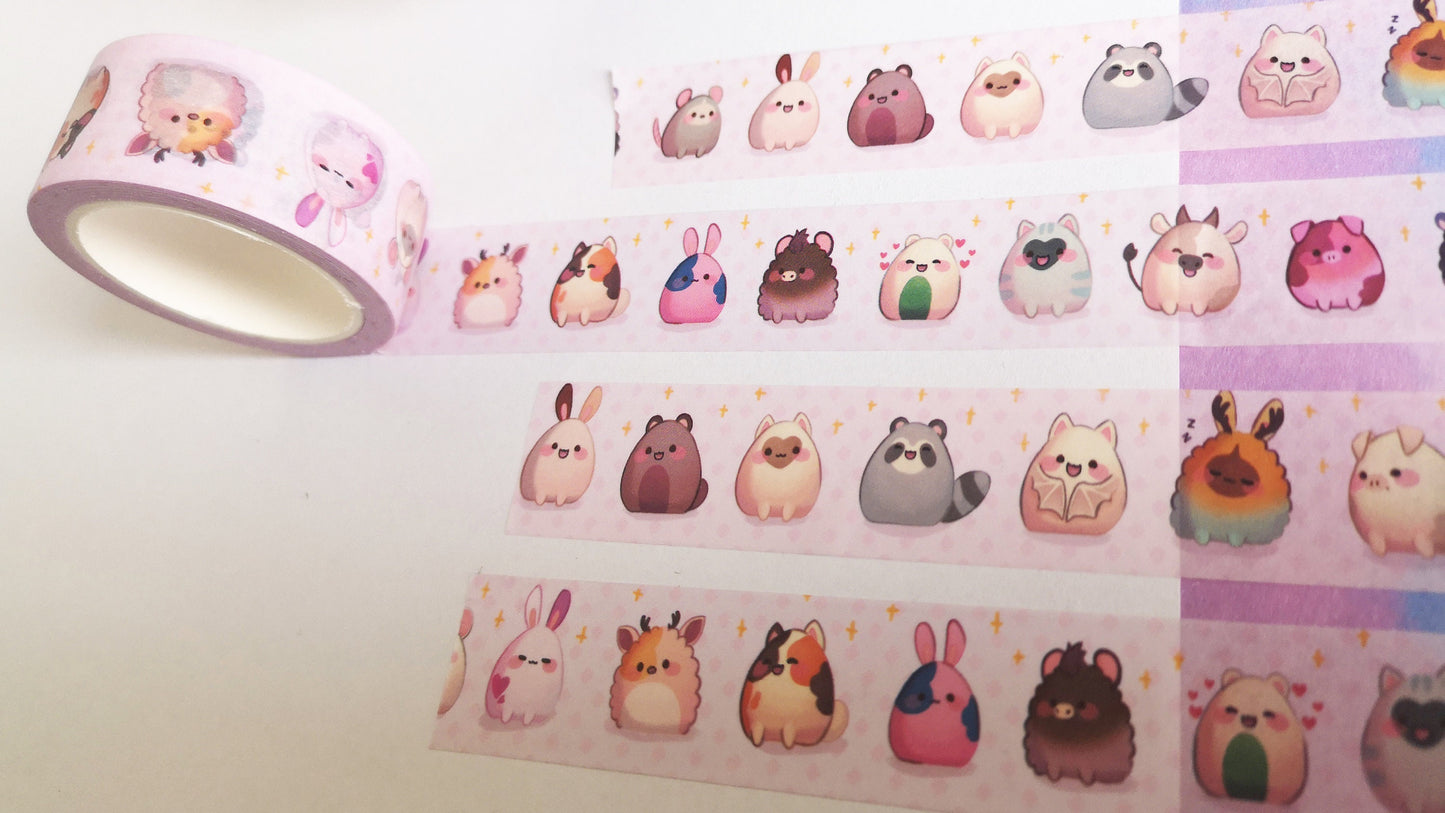 Cute blops animal - Foil Washi Tape - 2cmx1000cm