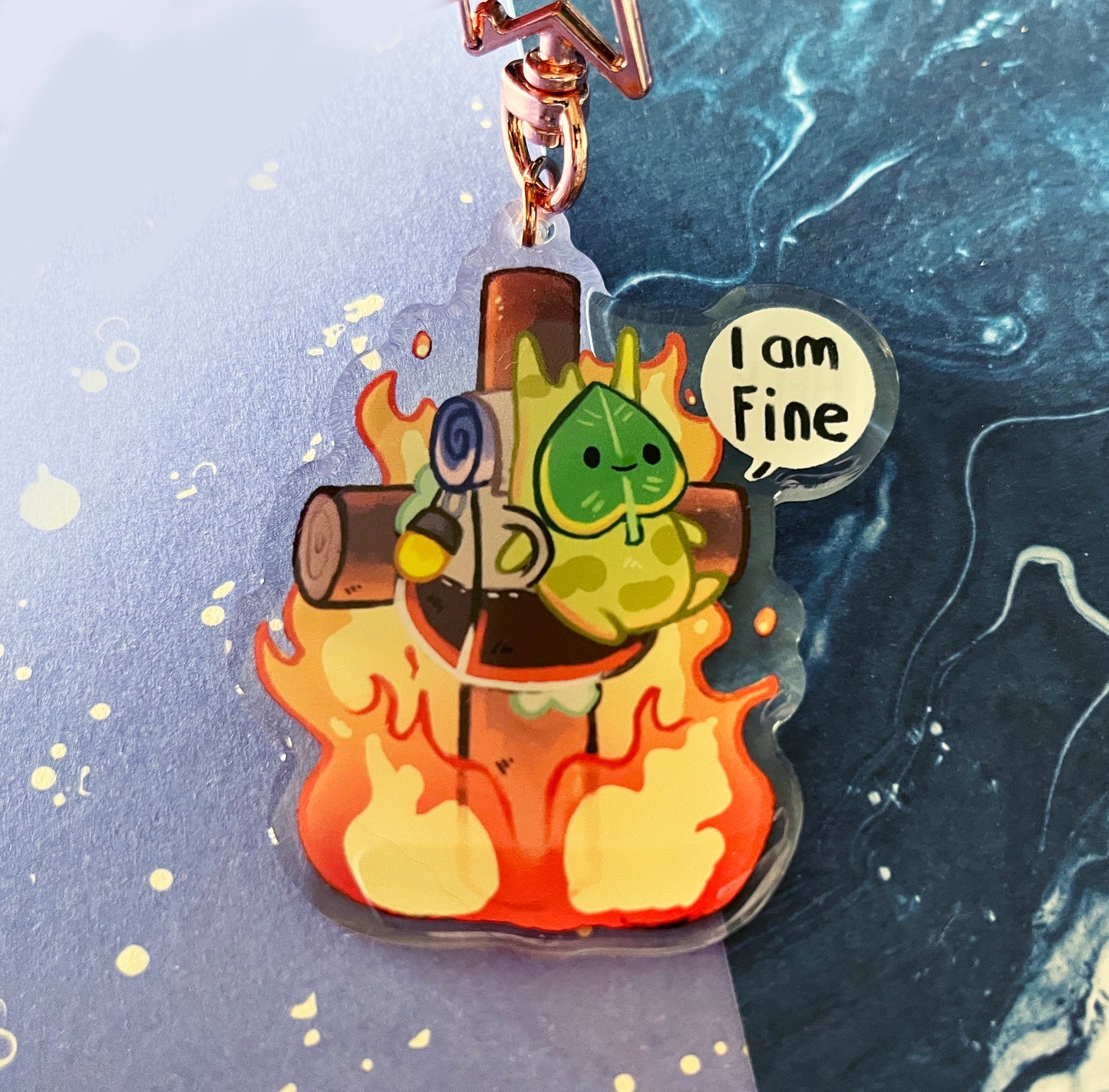 Acrylic Legend of Zelda charm double-sided /  korok meme / 2,5” inch / 6,35 cm