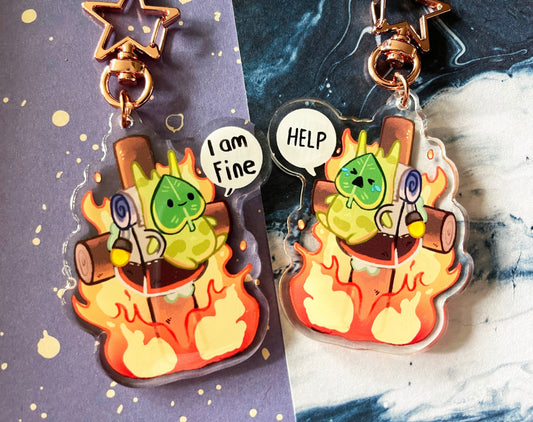 Acrylic Legend of Zelda charm double-sided /  korok meme / 2,5” inch / 6,35 cm