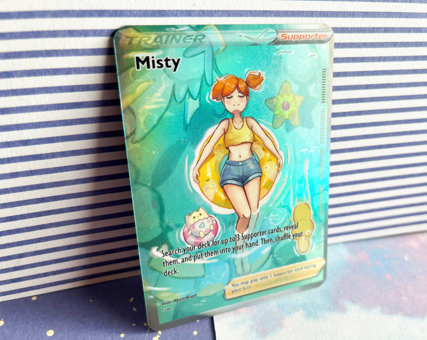 Holo Misty Pokémon gym leader / Custom holographic Pokémon card / trainer card