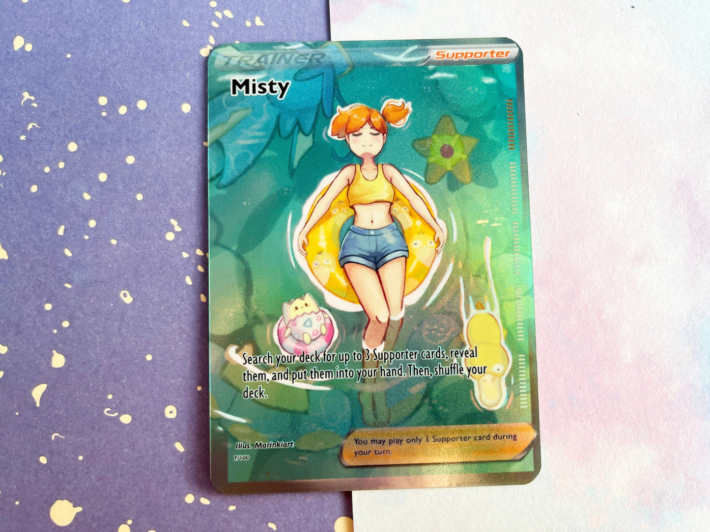 holographic trainer card pokemon value Holo Misty Pokémon gym leader / Custom holographic Pokémon card / trainer  card