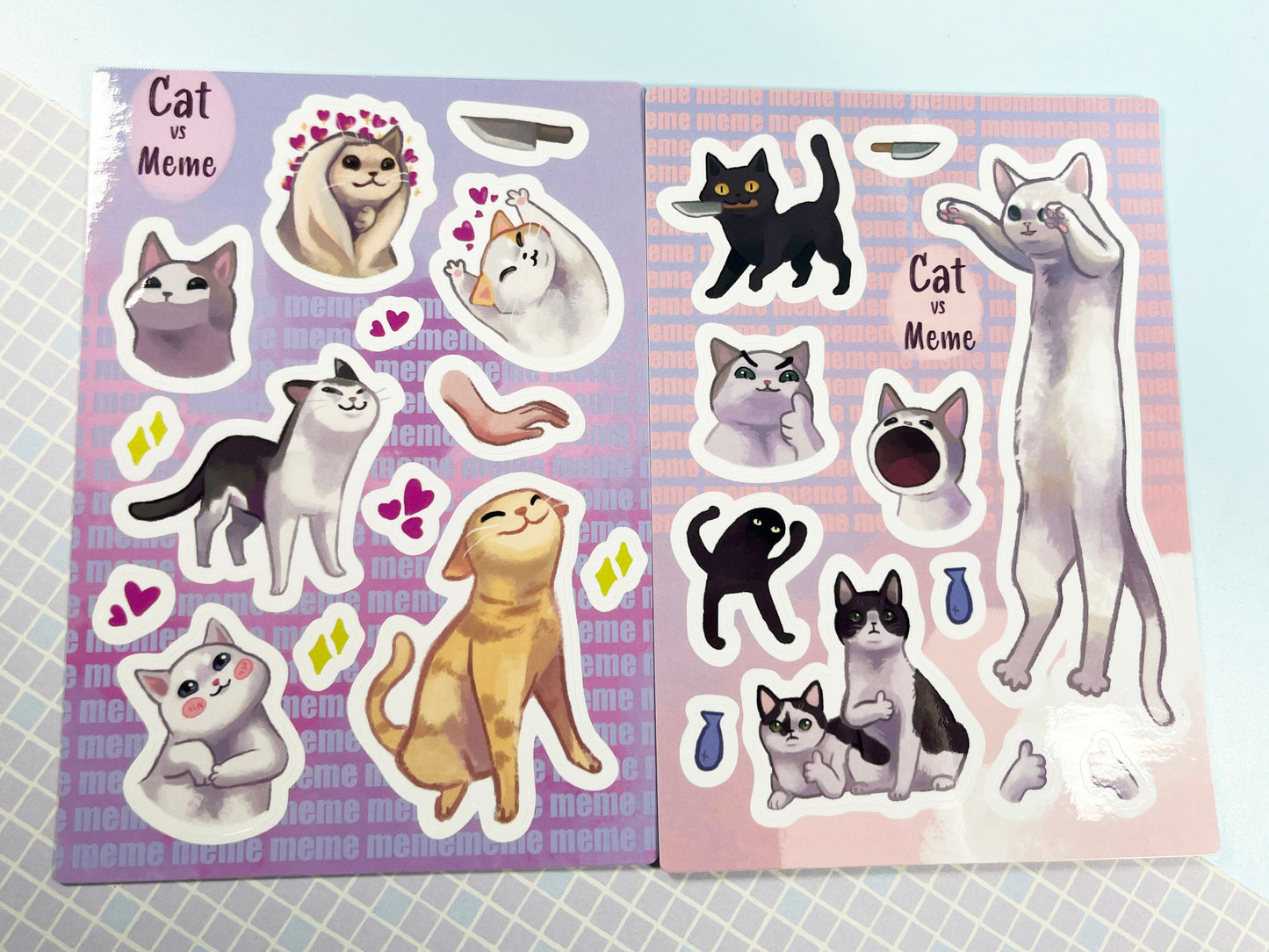 Sticker sheet cat / cat memes / funny cats