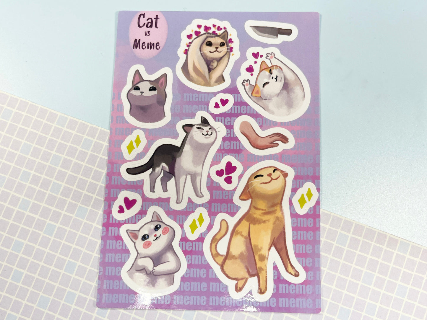 Sticker sheet cat / cat memes / funny cats