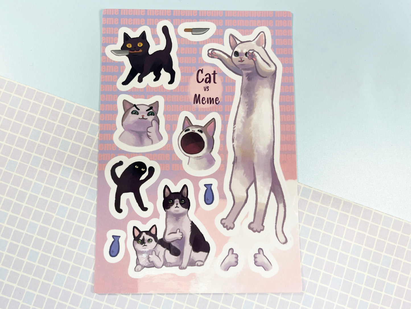 Sticker sheet cat / cat memes / funny cats