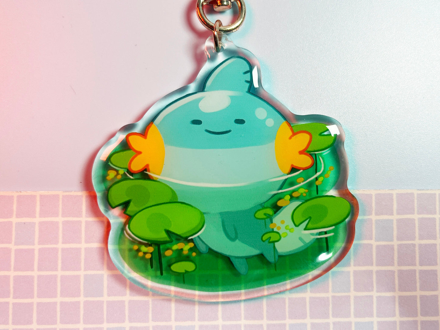 Acrylic Pokemon Mudkip Charm bouble sided / 2,5” inch /