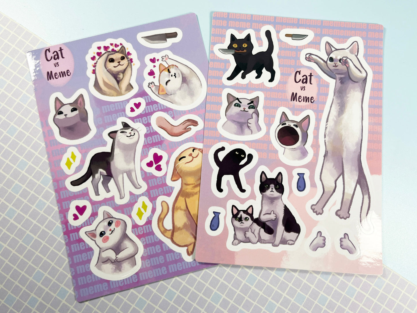 Sticker sheet cat / cat memes / funny cats