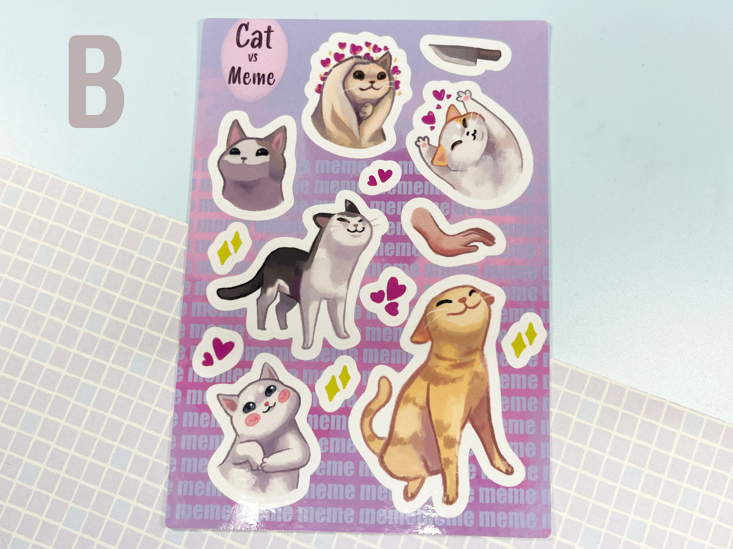 Sticker sheet cat / cat memes / funny cats