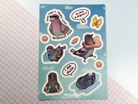 Sticker sheet pigeon / Pigeon memes / funny pigeons / A6