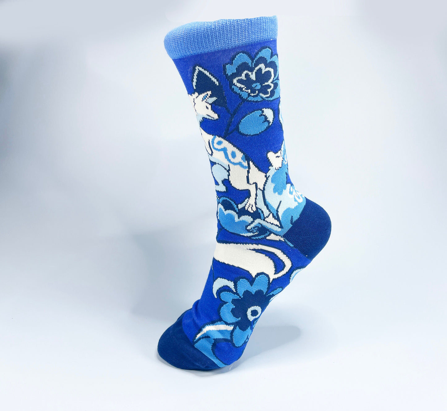 Cute kitsune fox Socks - Cotton Socks EU 38-41, US Men 6 - 9,5, US Women 7,5 - 11,5
