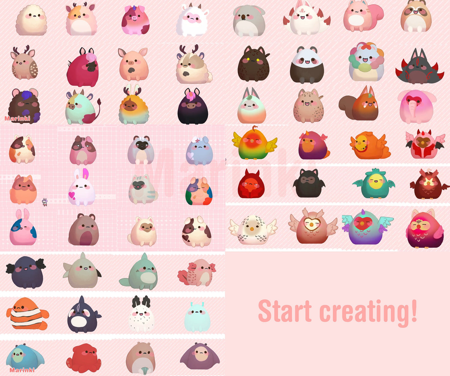 Customizable Vtuber - Blop Combo Pack all my blop packs in one - cat, dog, fox, racoon, cow and more - Fully Body/Fully rigged Live2D Avatar