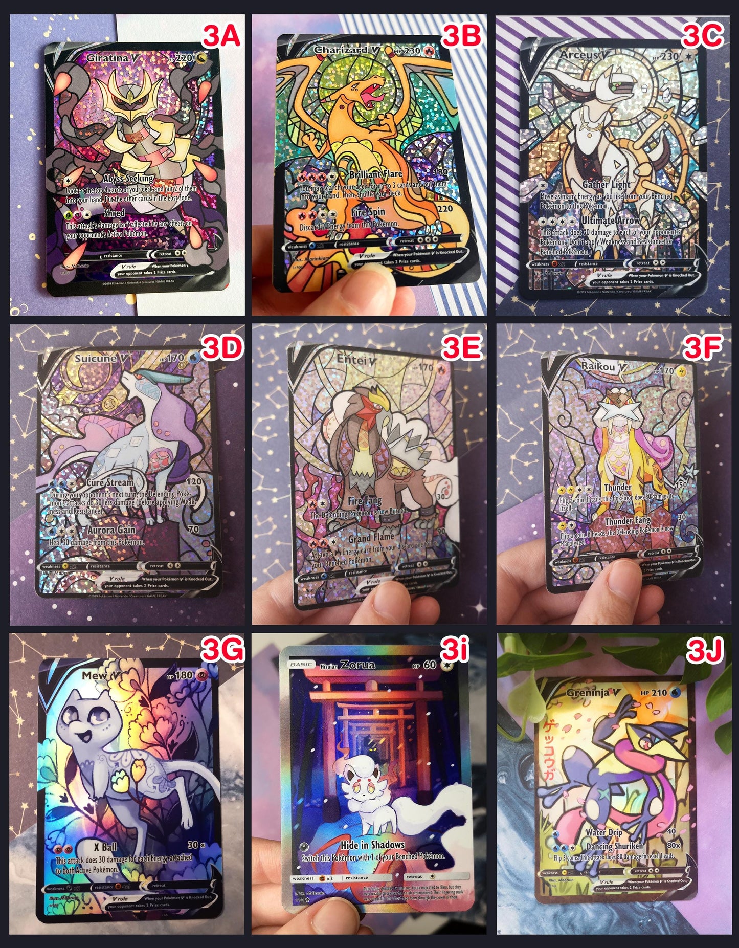 Custom TCG holographic cards / Pick and mix