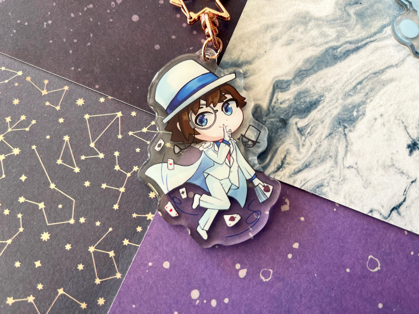 Kaitou Kid Detective Conan charm / double sided / 2,5” inch / 6,5 cm
