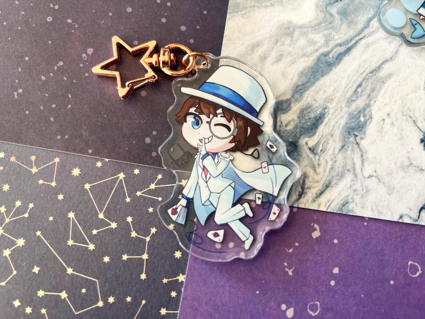 Kaitou Kid Detective Conan charm / double sided / 2,5” inch / 6,5 cm