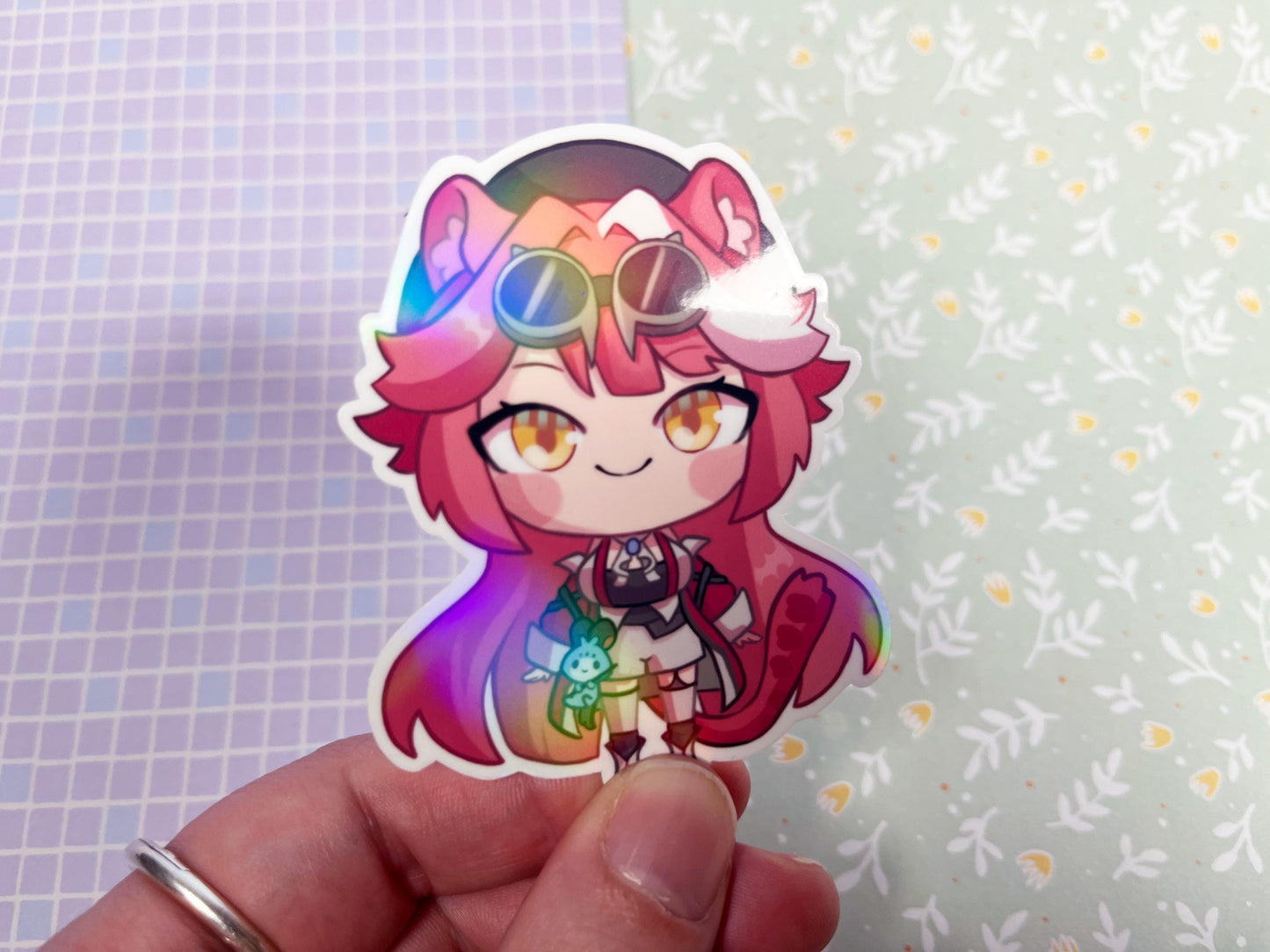 Vtuber Stickers holo justice  | Elizabeth, Cecilia, Gigi, Raora |   8CM Sticker glitter Vinyl