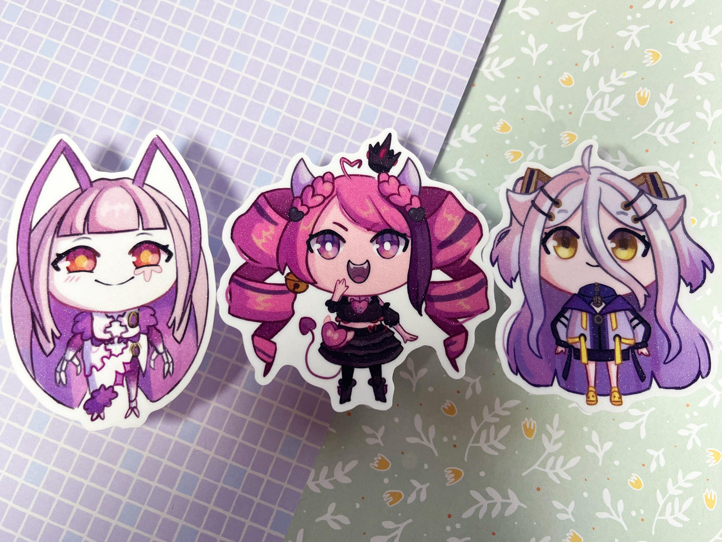 Vtuber sticker Vshojo | Ironmouse, Matara, Henya  | 8CM Sticker glitter Vinyl