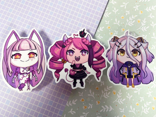 Vtuber sticker Vshojo | Ironmouse, Matara, Henya  | 8CM Sticker glitter Vinyl