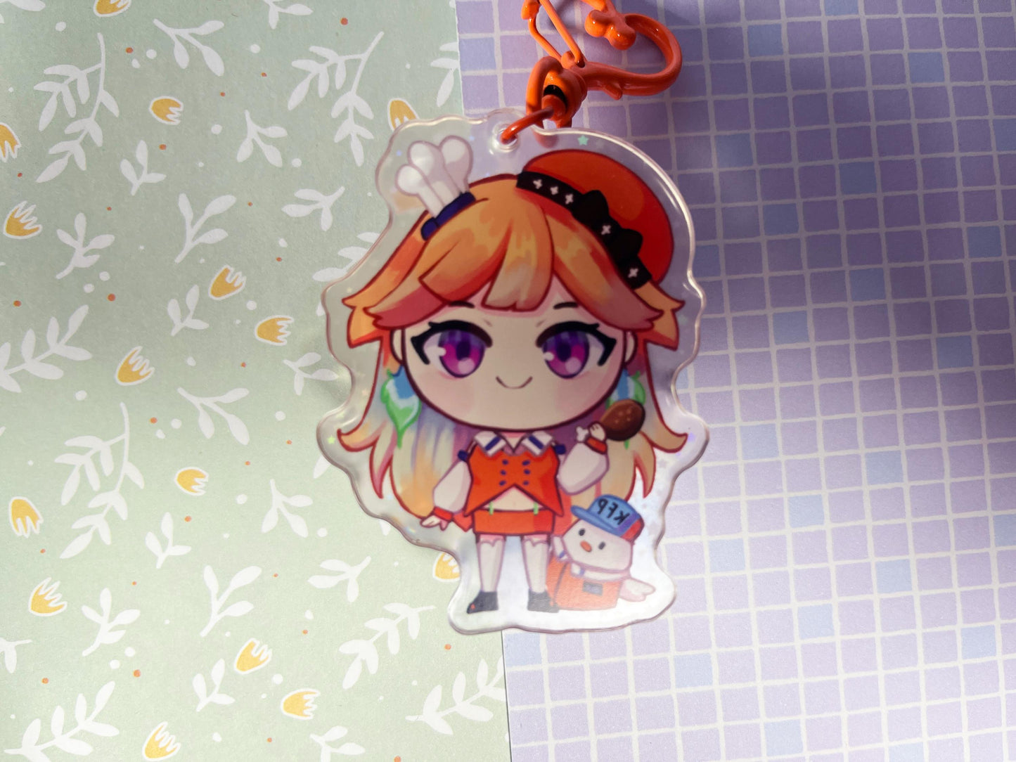 Charm Gura and Kiara  | 6,5CM Glitter keychain