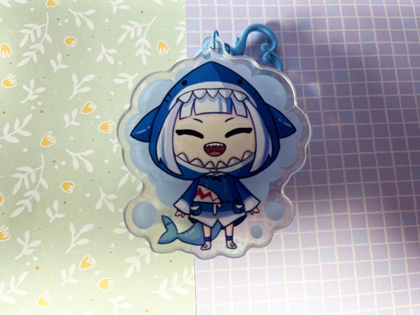 Charm Gura and Kiara  | 6,5CM Glitter keychain