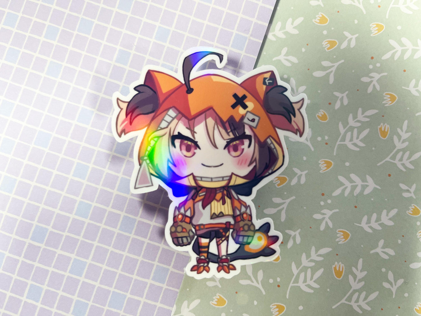 Vtuber Stickers holo justice  | Elizabeth, Cecilia, Gigi, Raora |   8CM Sticker glitter Vinyl