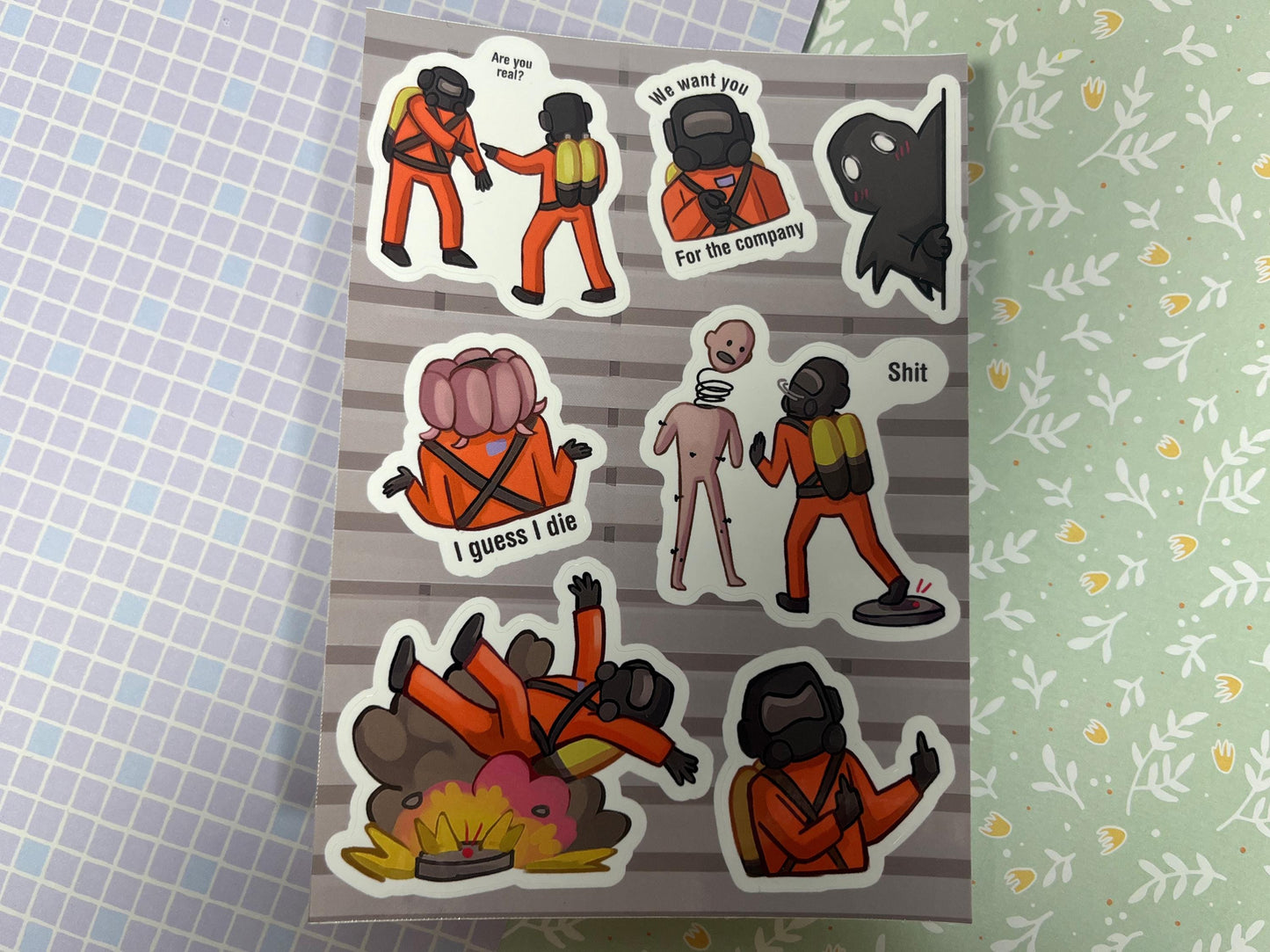 lethal company Sticker sheet / size A6