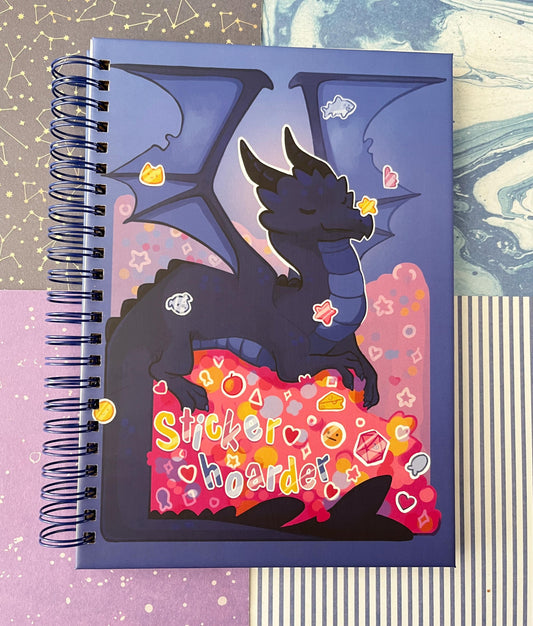 sticker hoarder Dragon - Reusable Sticker Book hard cover - size A5