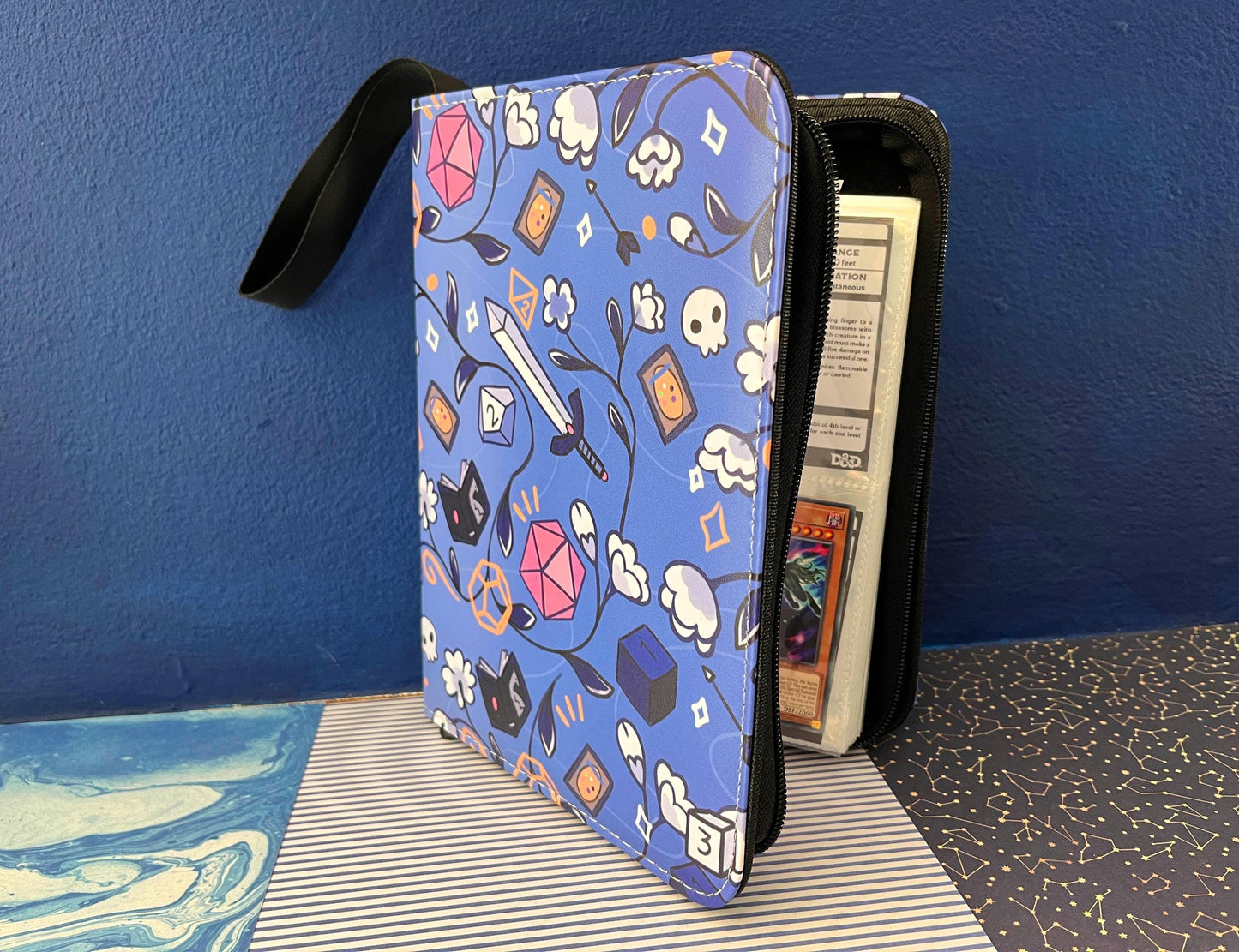 Dnd spell card binder / dnd character journal / card collection binder / 4 pocked