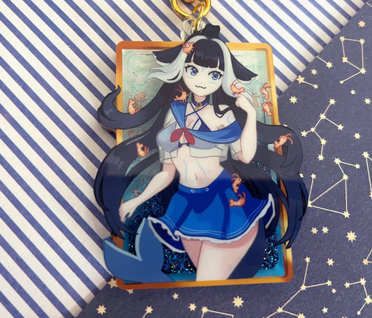 liquid glitter charms vtuber Shylily / double-sided / 8 cm /