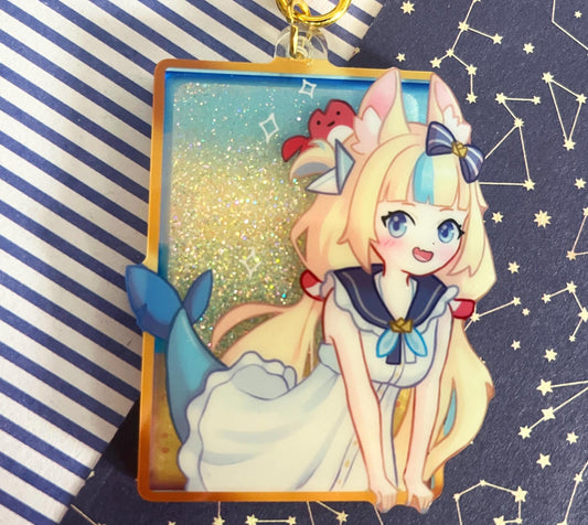 liquid glitter charms vtuber Houshou Marine / double-sided / 8 cm /
