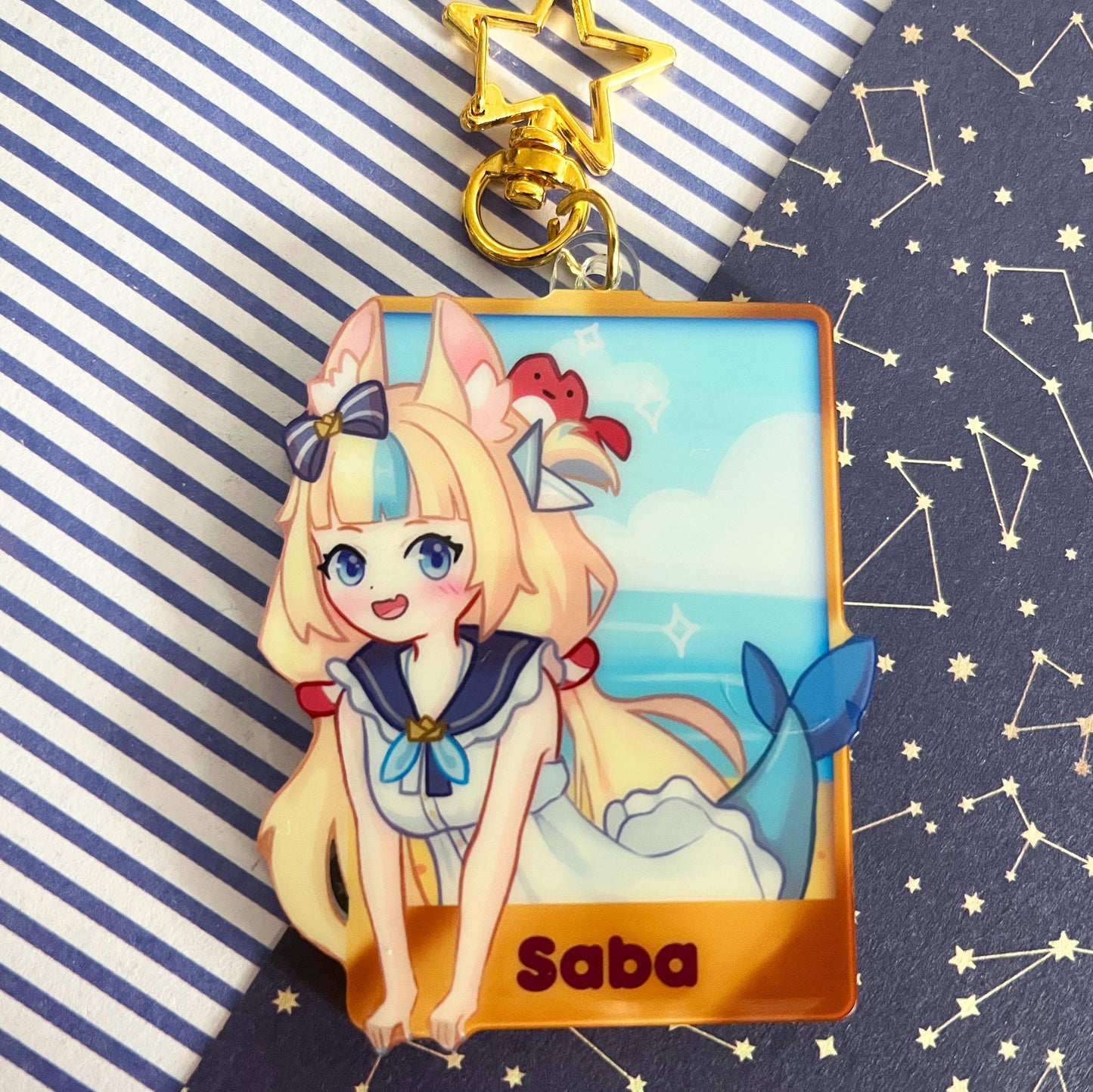 liquid glitter charms vtuber Houshou Marine / double-sided / 8 cm /
