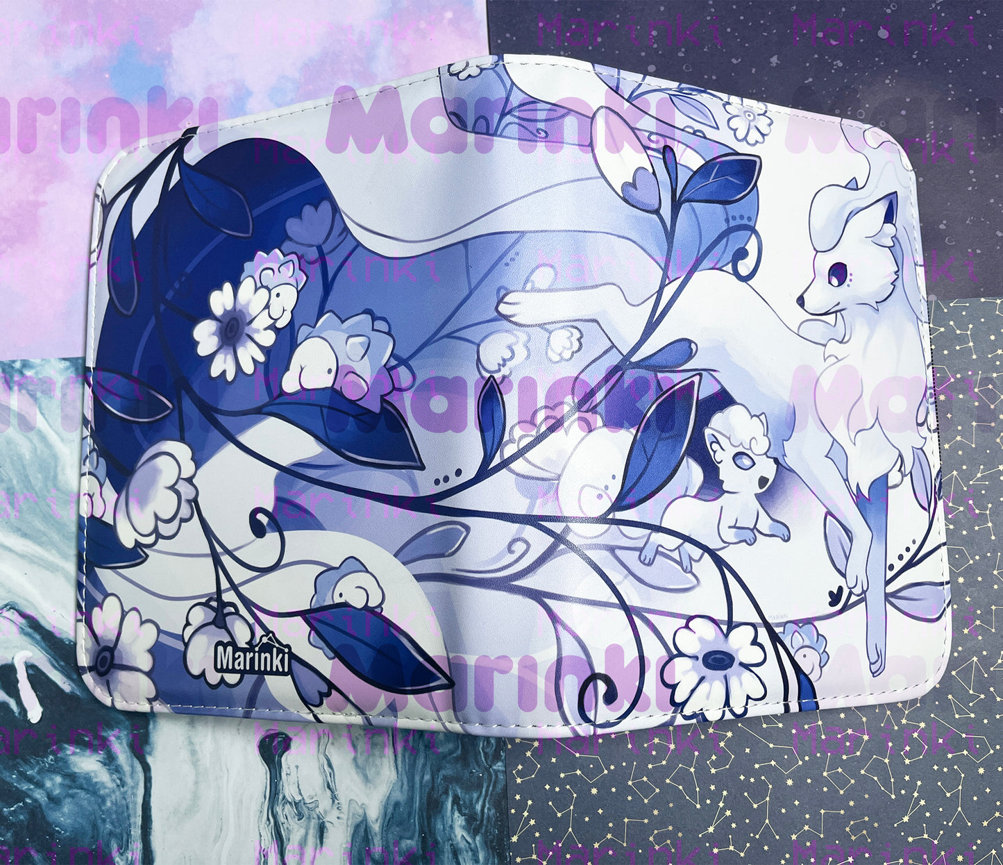 Collectable card binder Ninetales, Vulpix and Snom / 4 pocked