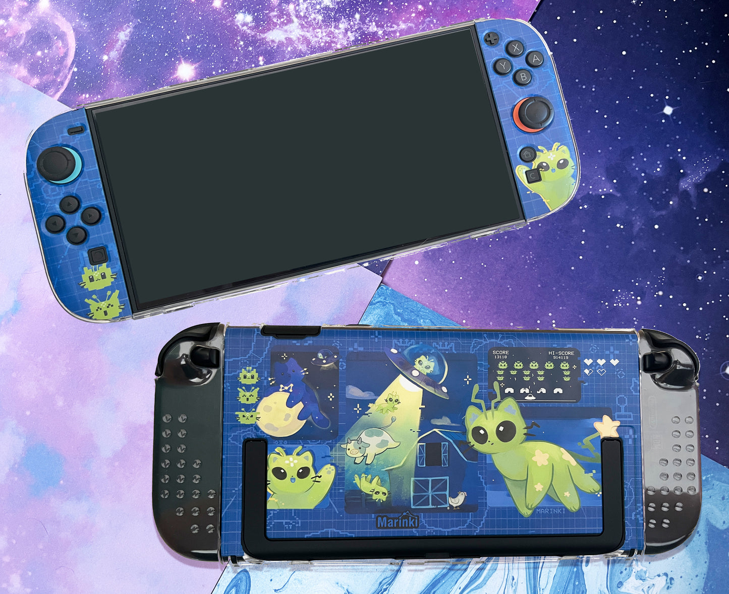 Switch Cover Case for Nintendo Switch 2 - space alien cat